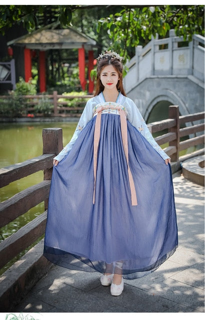 Fairy Ancient Chinese Costume Women Hanfu Dress Palace Embroidery Girl – Bogan